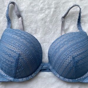 Victoria's Secret Women's Push-Up Lace Bra Blue, 32DD